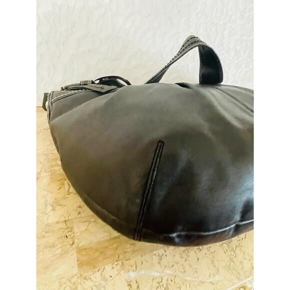 Coach large Ergo Pleated hobo/soho black Leather Shoulder Bag F13732 - Picture 2 of 9